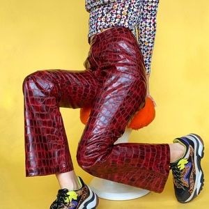 Vintage mock crocodile PVC pants. Insane vintage quality